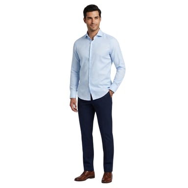 Boss Mens Joe Spread Collar Long-Sleeved Shirt (Pastel Blue)
