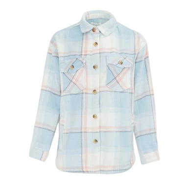 Miso Womens/Ladies Plaid Wool Shirt (Light Blue)