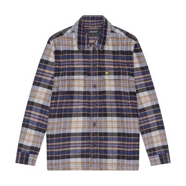 Lyle & Scott Mens Flannel Long-Sleeved Overshirt (Navy)