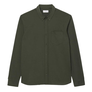 Lacoste Mens Cotton Jersey Regular Long-Sleeved Shirt (Green)