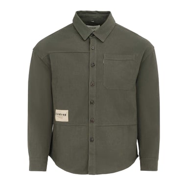 Firetrap Mens Logo Heavy Long-Sleeved Shirt (Grey)