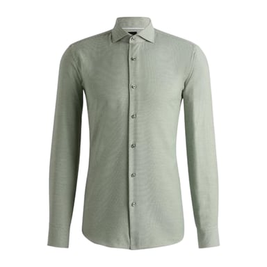 Boss Mens Joe Oxford Spread Collar Long-Sleeved Formal Shirt (Green)