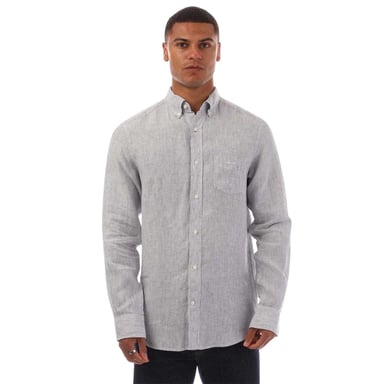 Gant Mens Pinstripe Linen Regular Shirt (White)