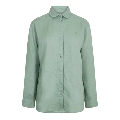 Timberland Womens/Ladies Linen Collared Long-Sleeved Shirt (Green Bay)