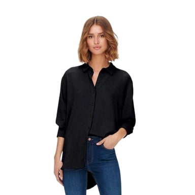 Only Womens/Ladies Collared 3/4 Sleeve Shirt (Black)
