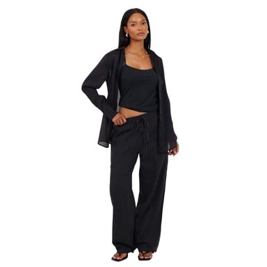 Brave Soul Womens/Ladies Collared Long-Sleeved Shirt (Black)