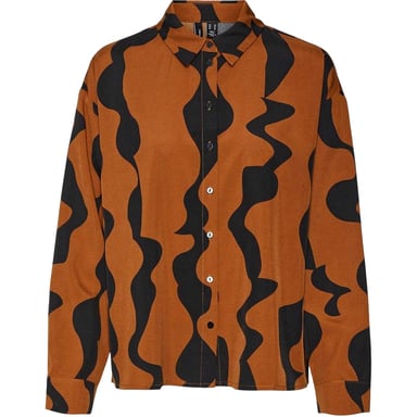 Vero Moda Womens/Ladies Abstract Regular Shirt (Black/Brown)