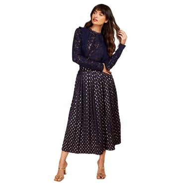 Little Mistress Womens/Ladies Lace Wrap Top (Navy)