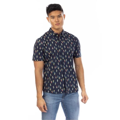 Peter Werth Mens Inman Button Detail Shirt (Aquatic)