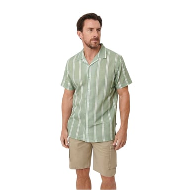 Saltwell Mens Striped Regular Casual Shirt (Sage Green)