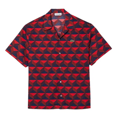 Lacoste Mens Organic Cotton Relaxed Fit Short-Sleeved Shirt (Multicoloured)