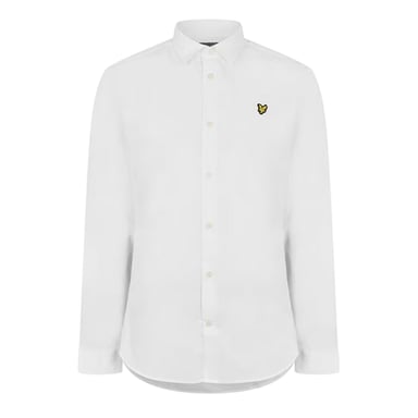 Lyle & Scott Mens Poplin Slim Long-Sleeved Shirt (White)