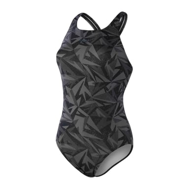 Speedo Womens/Ladies Hyper Boom Allover Medalist One Piece Swimsuit (Black/Grey)
