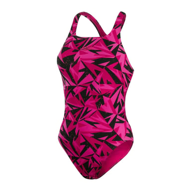 Speedo Womens/Ladies Hyperboom One Piece Swimsuit (Black/Pink)