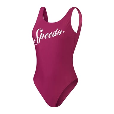 Speedo Womens/Ladies Logo One Piece Swimsuit (Purple/White)