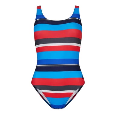 Zoggs Womens/Ladies Stripe Scoopback One Piece Swimsuit (Multicoloured Print)