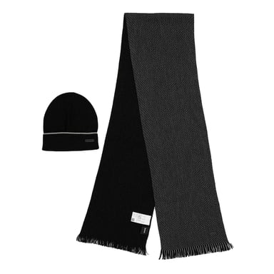 Boss Mens Midweight Midweight Hat And Scarf Set (Black)