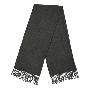 Pieces Solid Fringed Scarf (Dark Grey Melange)