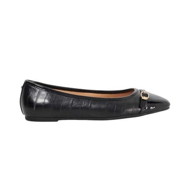 Dune London Womens/Ladies Lo Habitats Leather Buckle Detail Ballet Flats (Black)