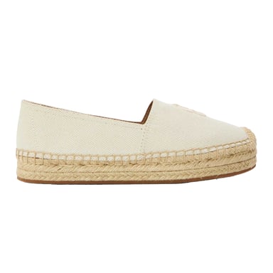 Boss Womens/Ladies Leather Flat Espadrilles (Light Beige)