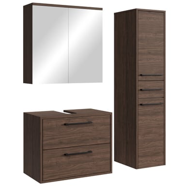 Badplaats Wastafelkast set florence 60 x 35 cm – bruin – badmeubel met