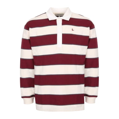 Jack Wills Womens/Ladies Stripe Polo Shirt (Burgundy/Navy)