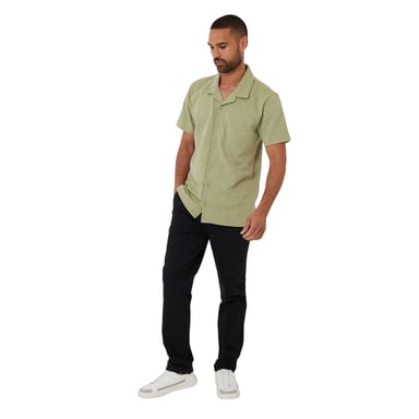 Threadbare Mens Darvel Short-Sleeved Shirt (Sage)