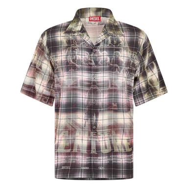 Diesel Mens S-Tilborg Graphic Collared Shirt (Black)