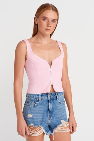 Sleeveless Square-Neck Crop Top