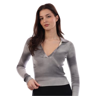 Diesel Womens/Ladies Tie Dye Long-Sleeved Sweater Top (Grey)