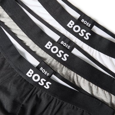 Boss Mens Logo Cotton Briefs (Pack of 3) (Two Tone Blue)