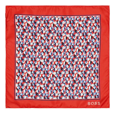 Boss Mens Logo Pocket Square (Red)