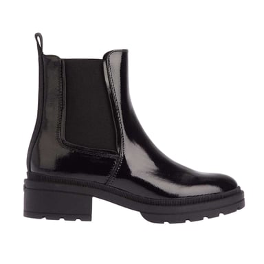 Rocket Dog Womens/Ladies Iggie Patent Leather Block Heel Chelsea Boots (Black)