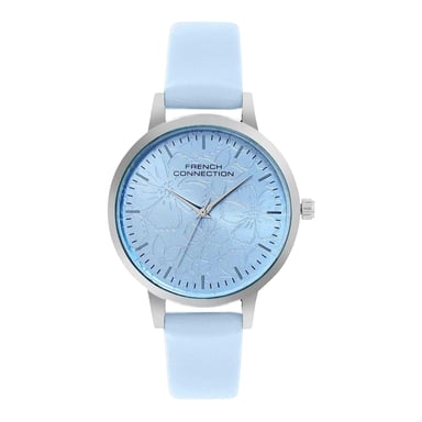 French Connection Womens/Ladies FCUK Leather Analogue Watch (Sky Blue)