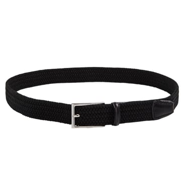 Boss Mens Braided Leather Trim Belt (Black)