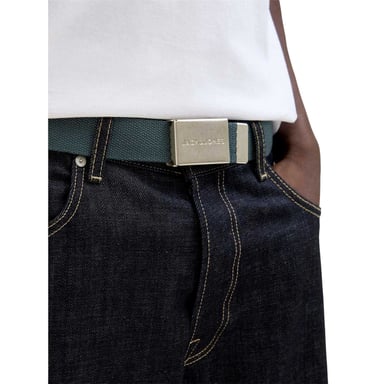 Jack And Jones Mens Canvas Woven Belt (Forest Green)