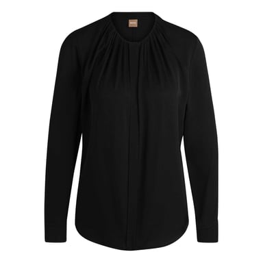 Boss Womens/Ladies Silk Regular Long-Sleeved Blouse (Black)