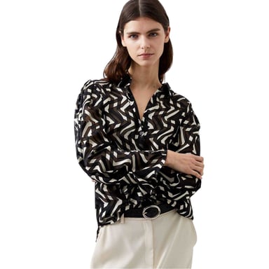 French Connection Womens/Ladies Diandra Long-Sleeved Blouse (Black/Cream)