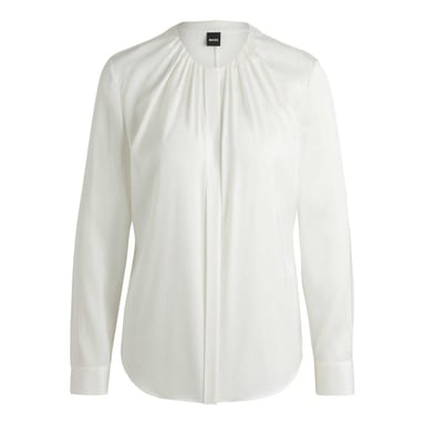 Boss Womens/Ladies Silk Regular Long-Sleeved Blouse (White)