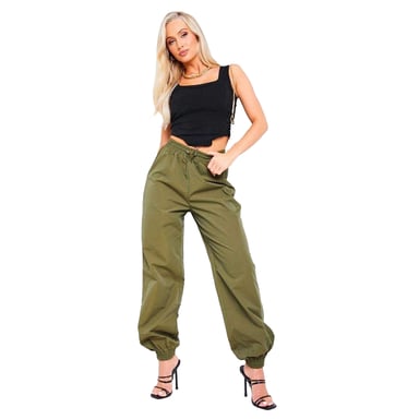 Missy Empire Womens/Ladies Toggle Waist Cargo Trousers (Khaki Green)