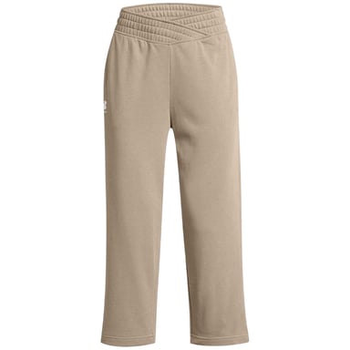 Under Armour Womens/Ladies Terry Towel Cropped Wide Leg Tracksuit Bottoms (Brown)