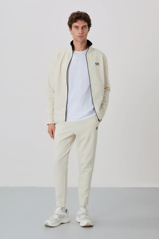 Men's Zip-collar Sweatshirt And Pants Set