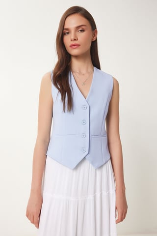 Crop Button Waistcoat