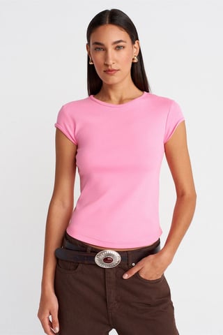 Women's Slim Fit Cotton Crew Neck T-Shirt