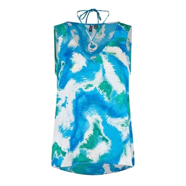 Vero Moda Womens/Ladies Abstract V Neck Relaxed Fit Blouse (Dresden Blue)