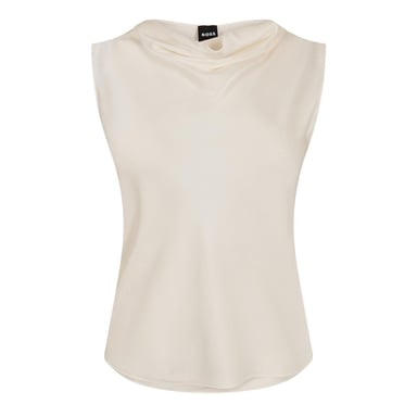 Boss Womens/Ladies Shell Cowl Neck Sleeveless Blouse (White)