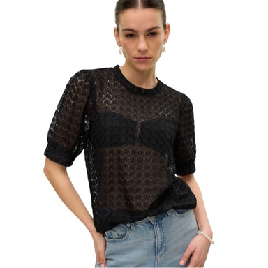 Vero Moda Womens/Ladies Crew Neck Relaxed Fit Blouse (Black)