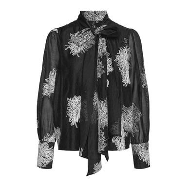 Vero Moda Womens/Ladies Dula Floral Regular Puff Sleeve Blouse (Black/White)