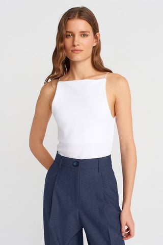 Slim-Fit Halterneck Jersey Blouse