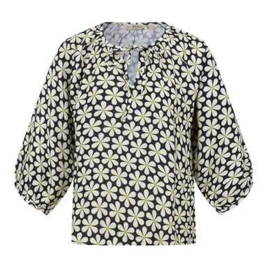 Regatta Womens/Ladies Peasant Balloon Sleeve Blouse (Black Daisy)